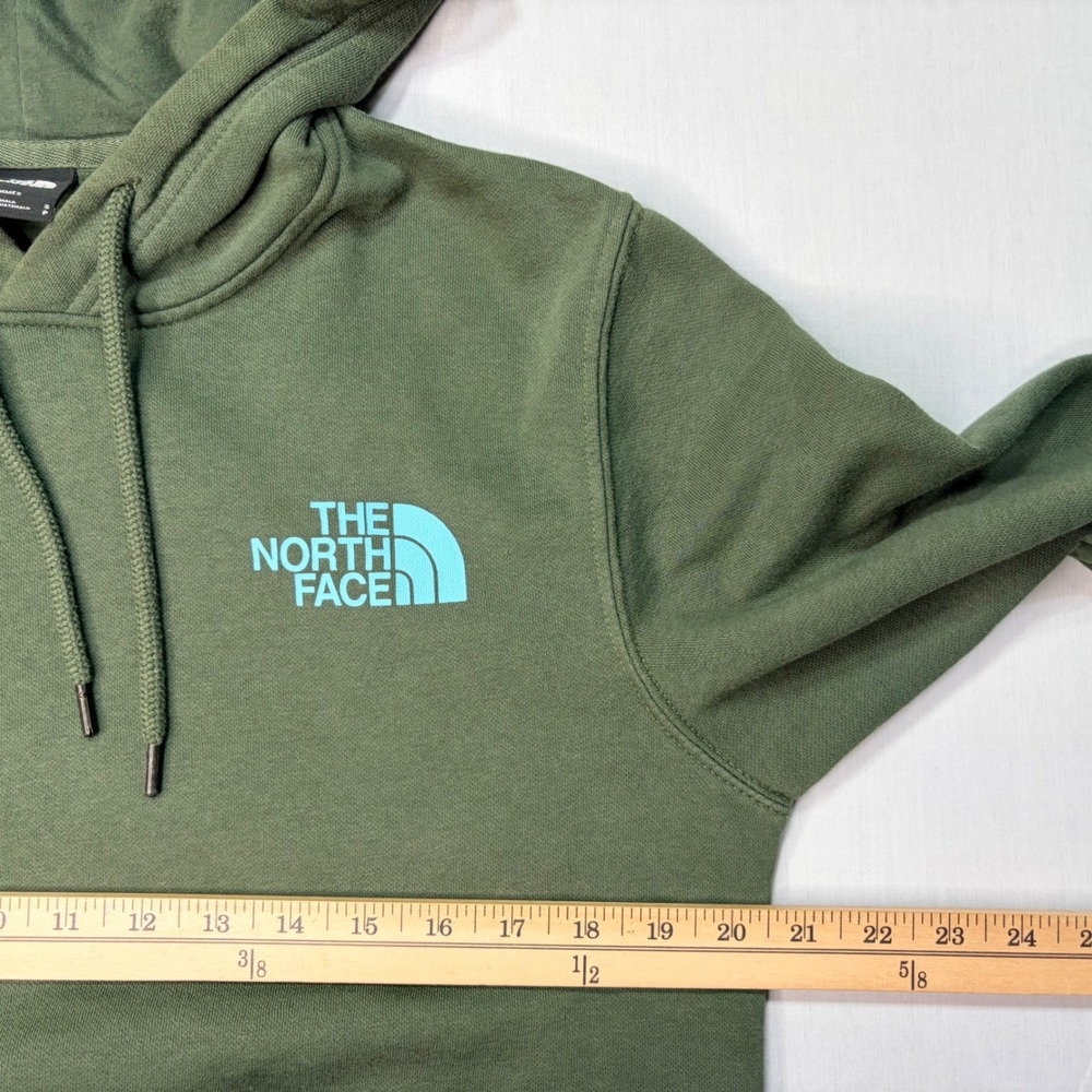 The North Face Mens Pullover Hoodie Elk Graphic Green Blue Small - Picture 5 of 6